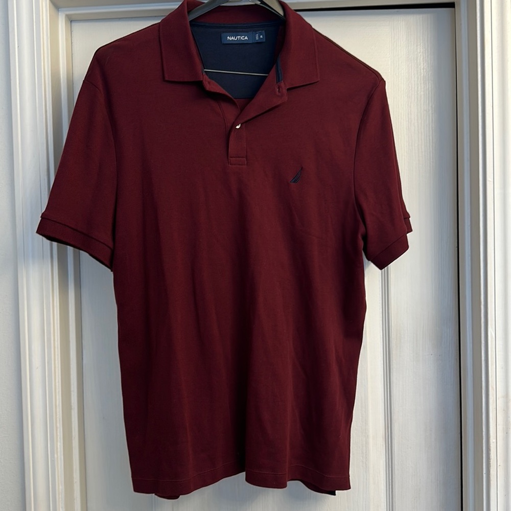 Nautica burgundy polo, XL. EUC, hardly worn